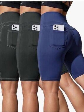 High-Waist Men’s Performance Bike Shorts — Blue